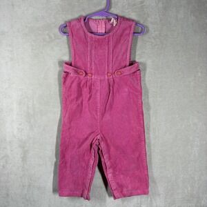Vintage Toddler Pink Corduroy Overall Jumpsuit Size 24M Cotton Retro 80s 90s